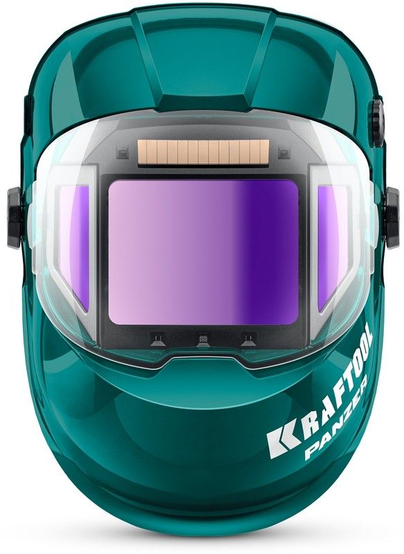 Маска сварщика хамелеон, панорамный трёхсторонний светофильтр, затемнение 3/4-8/9-14 Panzer Kraftool 11061 - фото