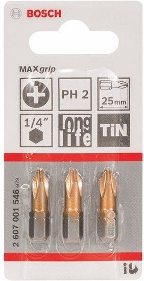 Набор крестовых бит PH2 длина 25 мм Bosch 2607001546 - фото