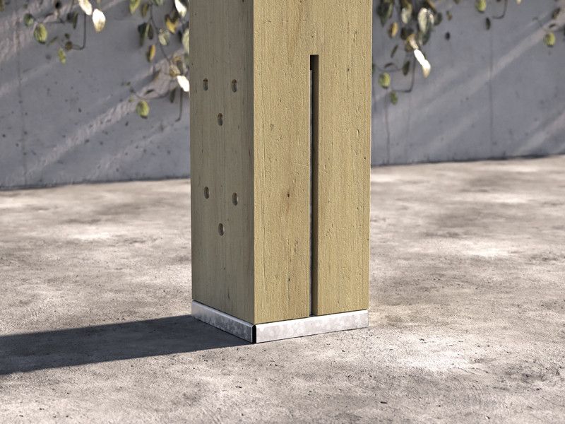 Плита для опоры Т-образной 120х120х20 мм Holz Technic F70100LIFT, горячий цинк - фото