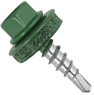 Саморез кровельный со сверлом 4,8х80 RAL 6005 зеленый мох - фото