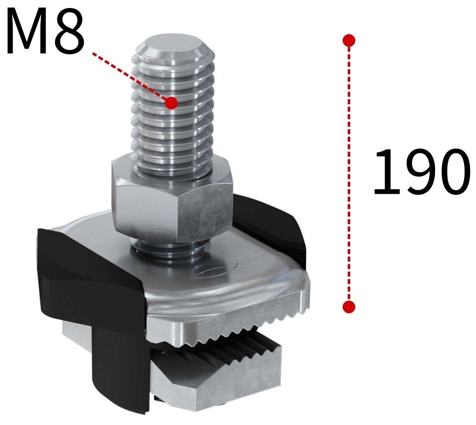 Болт Т-образный для монтажной системы FLS Fischer FHS Clix М8х190 538635, оцинкованная сталь - фото