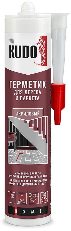 Герметик акриловый для дерева и паркета 280 мл Kudo KSK-312, серый - фото