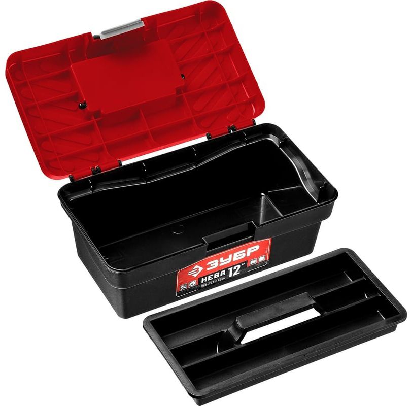 Ящик для инструментов пластиковый 12" 285х155х125 мм НЕВА-12 ЗУБР 38323-12 - фото