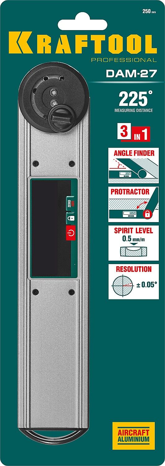 Угломер электронный 0-250° DAM-27 Kraftool 34684 - фото