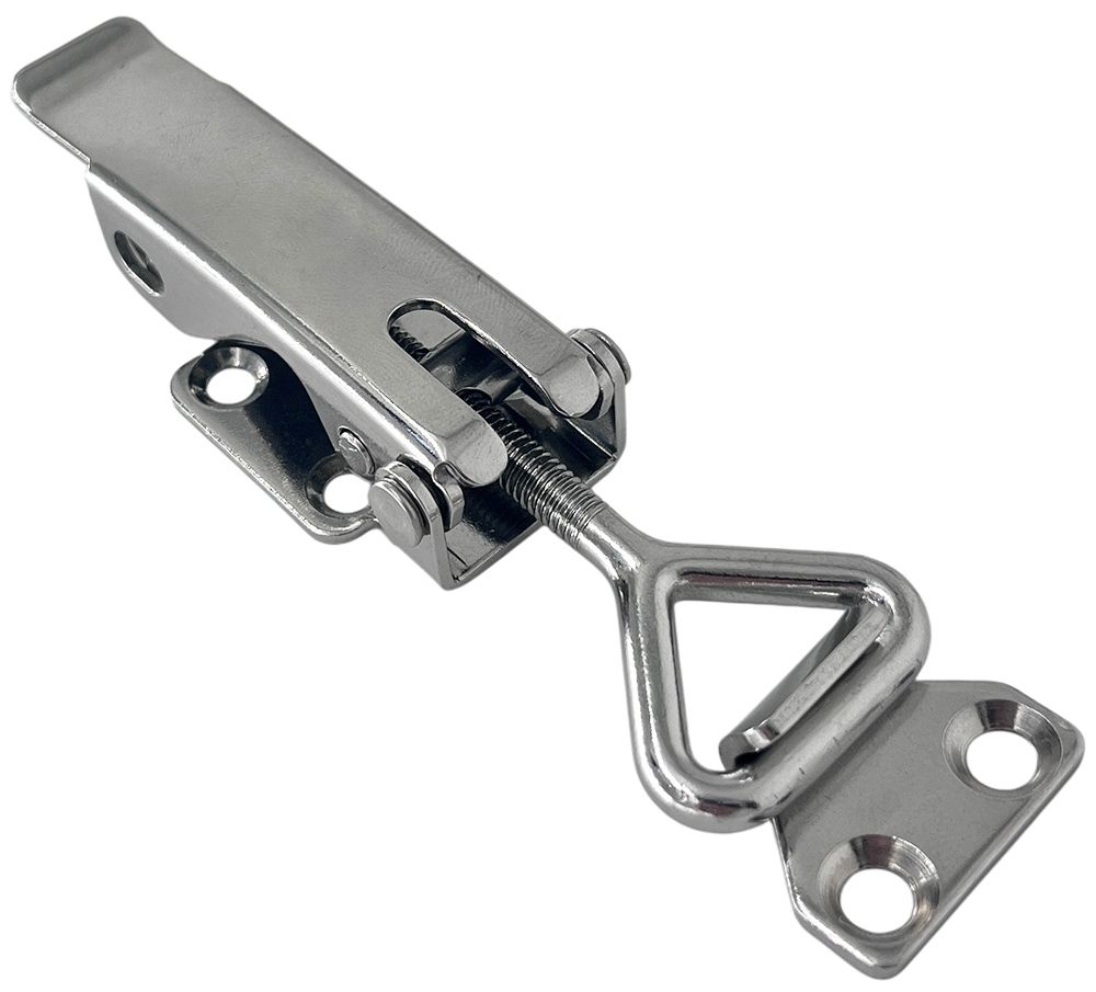 Замок-защелка регулируемый L=90 мм, нагрузка 305 кг, B215C-2, нержавеющая сталь А2 - фото