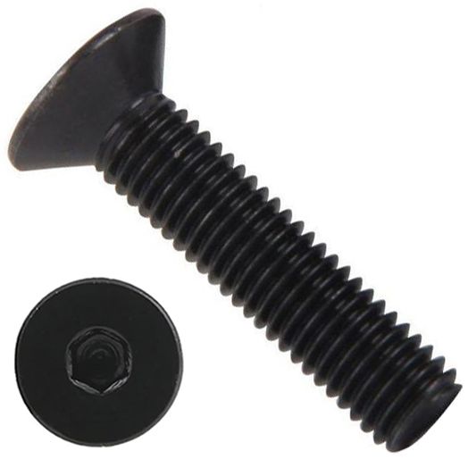 Винт с потайной головкой и внутренним шестигранником М6х20 DIN 7991 (ISO 10642), класс прочности 8.8, оксидированный - фото