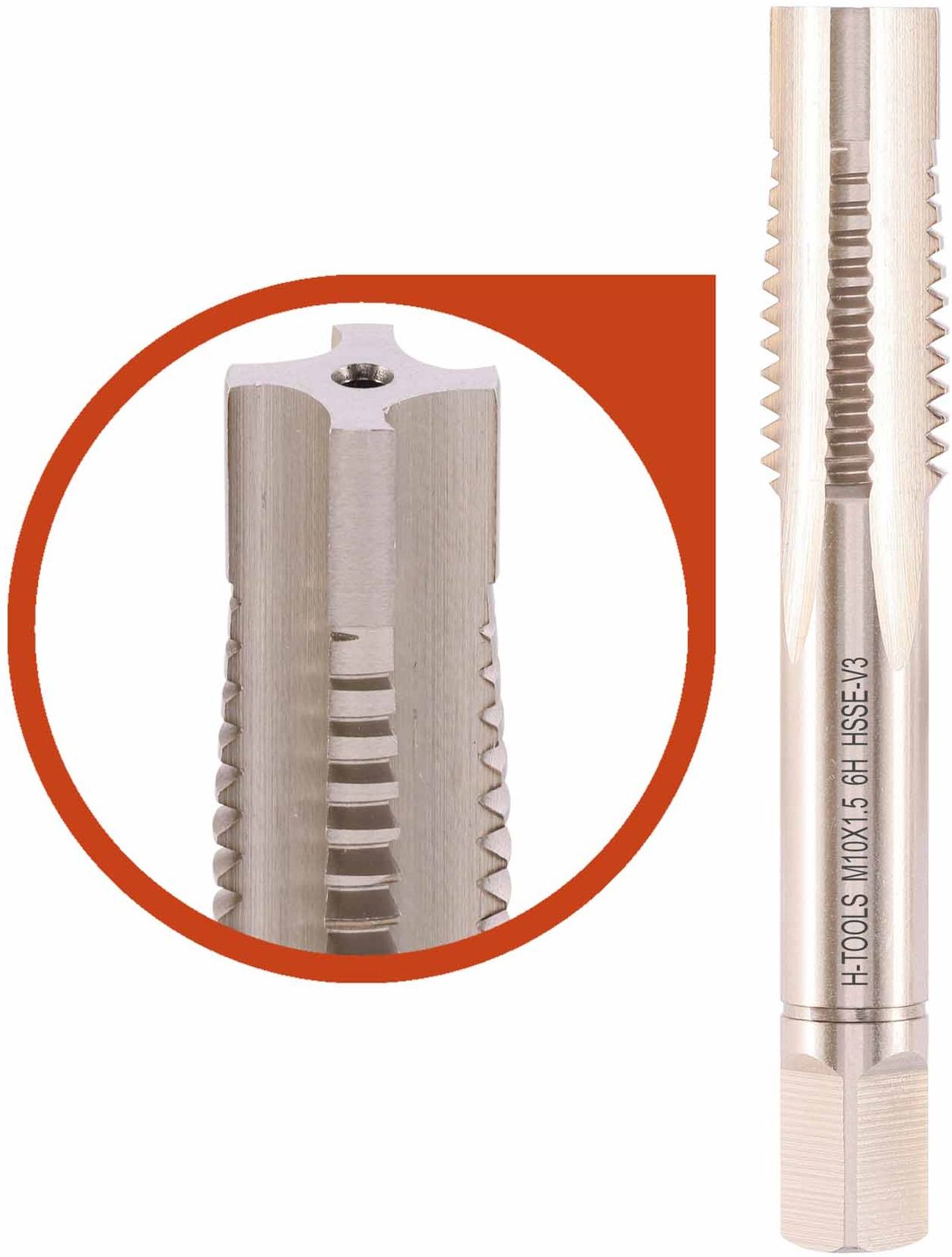 Метчик ручной с цапфой DIN 352 HSSEV3 H-Tools, комплект - 3 шт - фото