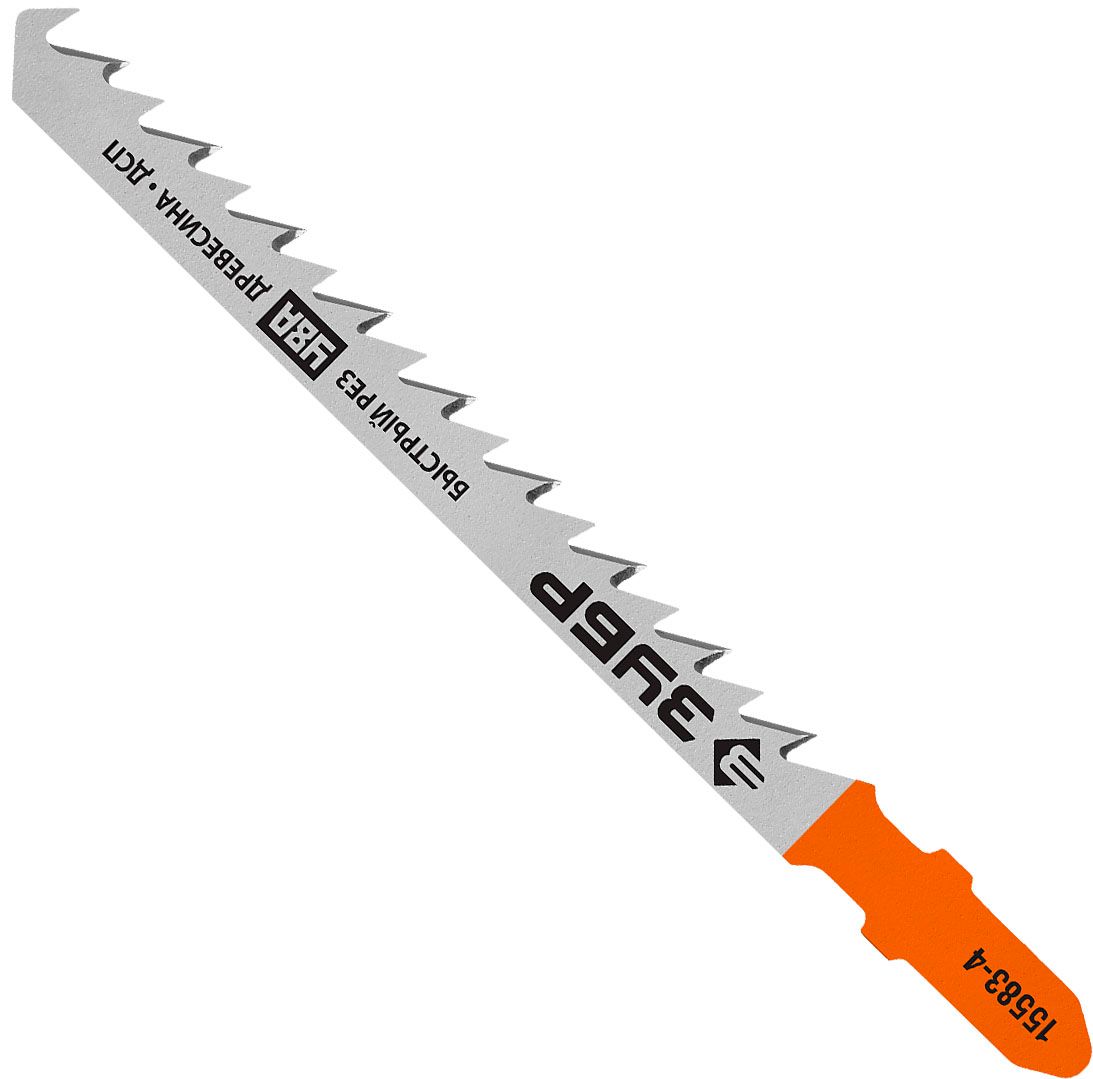 Полотна по дереву T144DP для электролобзика, T-хвостовик 75 мм (6TPI), ЗУБР 15583-4_z02, У8А сталь, 2 шт - фото