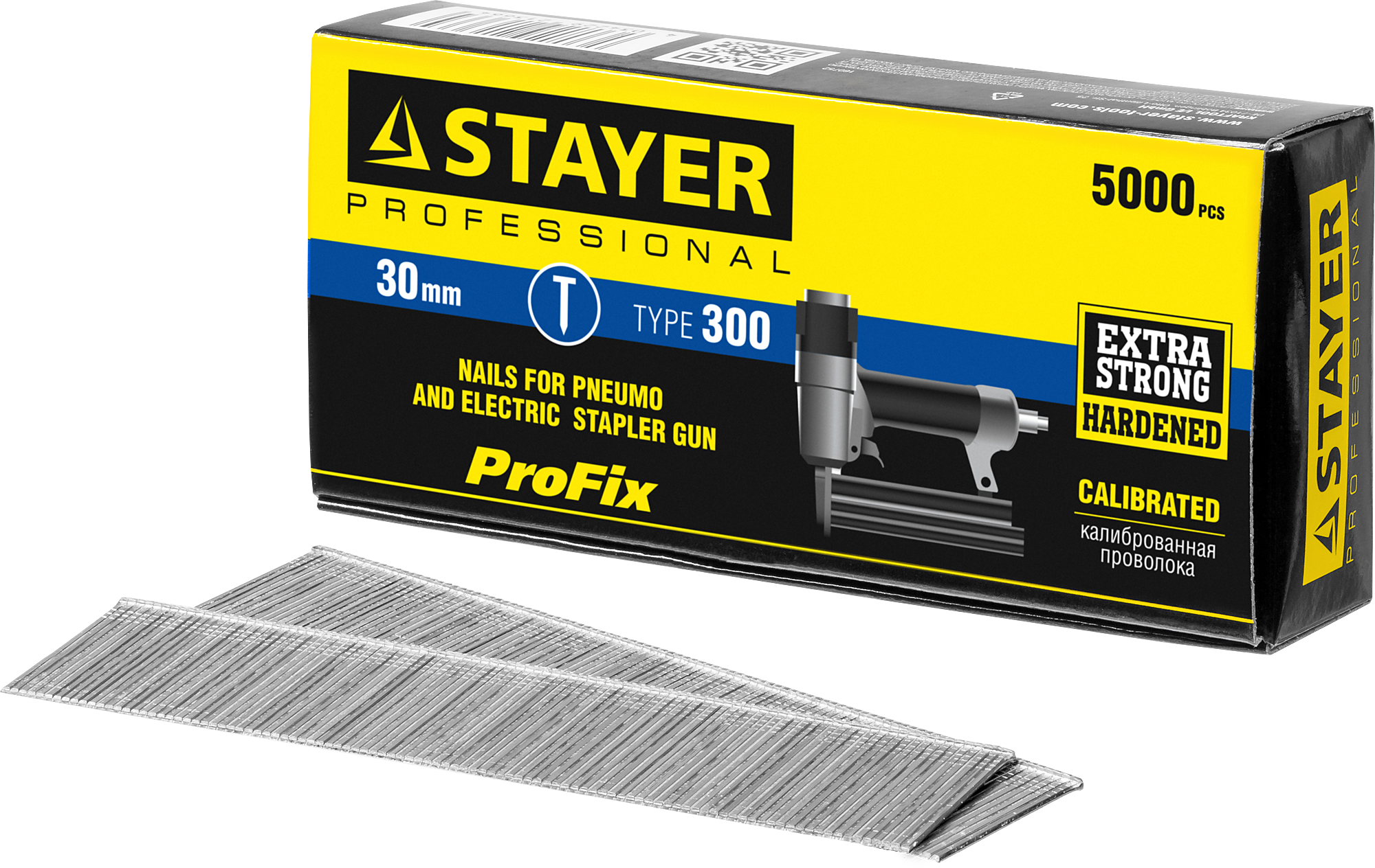 Гвозди 30 мм тип 300 (47/300/F) калибр 18GA Stayer Prof 31530-30, оцинкованная сталь, 5000 шт - фото