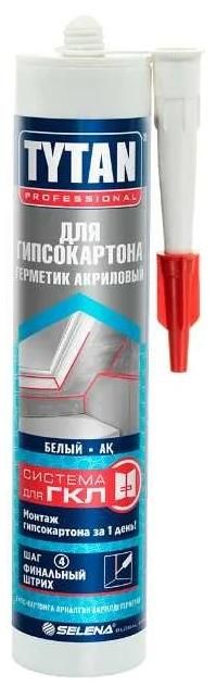 Герметик акриловый для гипсокартона 280 мл TYTAN Professional 82145, белый - фото