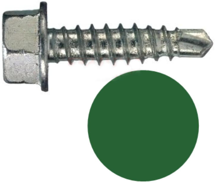 Винт самосверлящий по металлу 4,8х16 мм, SD 3 Fasty P25948163AMS, RAL 6002 лиственно-зеленый - фото