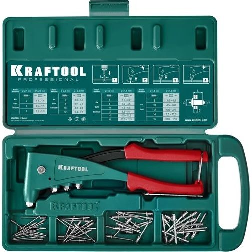 Заклепочник X-5F для вытяжных заклёпок с оснасткой 2,4 - 4,8 мм FIX Kraftool 31173-H6_z01, в кейсе - фото