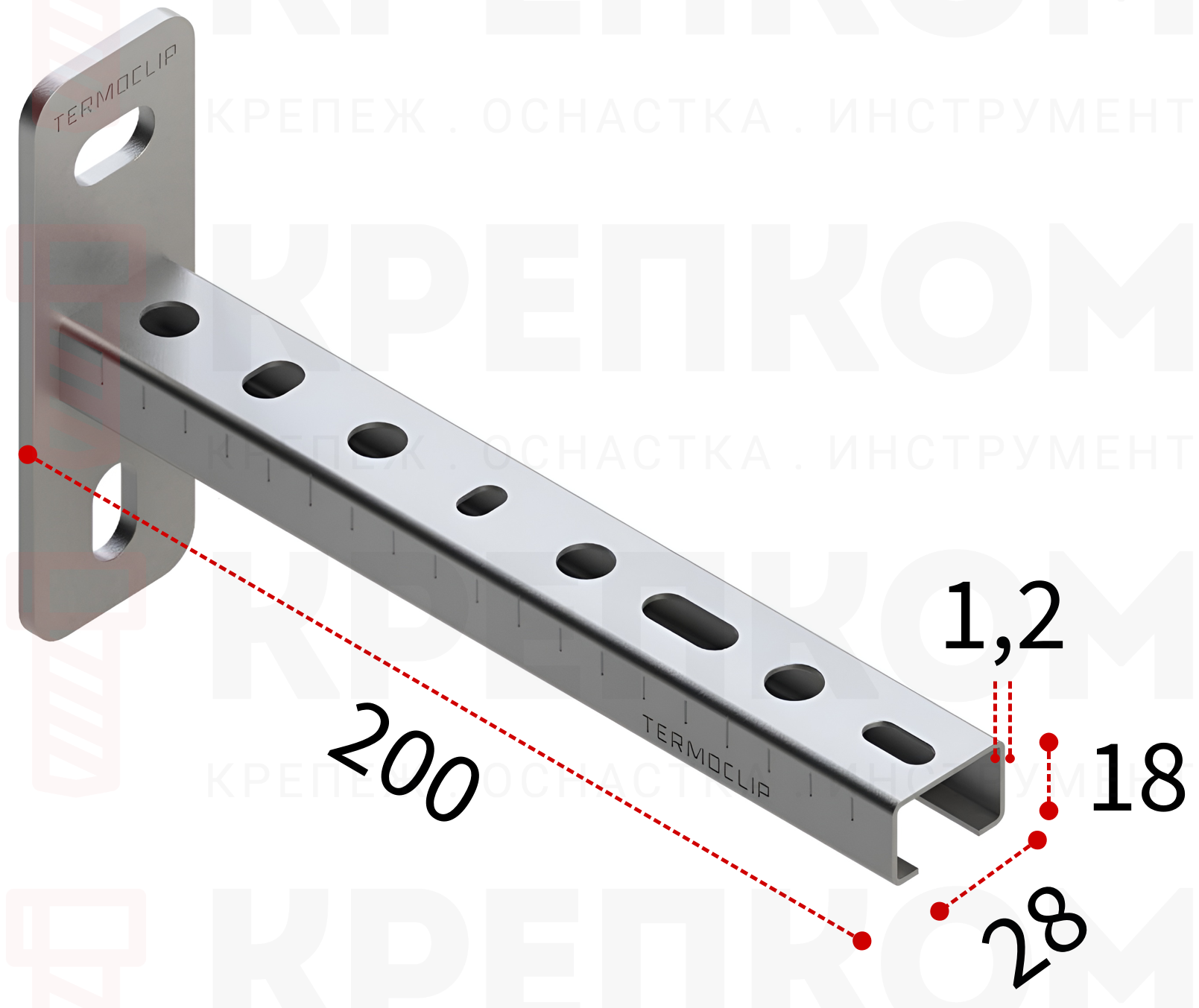 Консоль 28х18х1,2 - 200 TERMOCLIP - фото