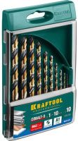 Набор сверл по металлу 1-10 мм HSS-Co8 М42 Cobalt-8 Kraftool 29656-H10, 10 шт
