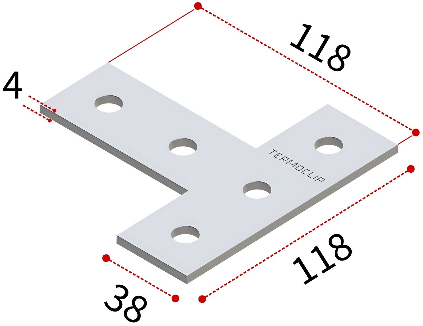 Пластина соединительная Т-образная для профиля 38-41 4F5 TERMOCLIP - фото