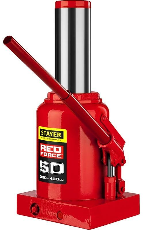 Домкрат гидравлический бутылочный 50 т 300-480 мм Stayer Red Force 43160-50_z01 - фото