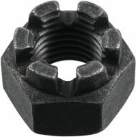 Гайка корончатая (прорезная) с мелкой резьбой DIN 935, класс прочности 8, оксидированная