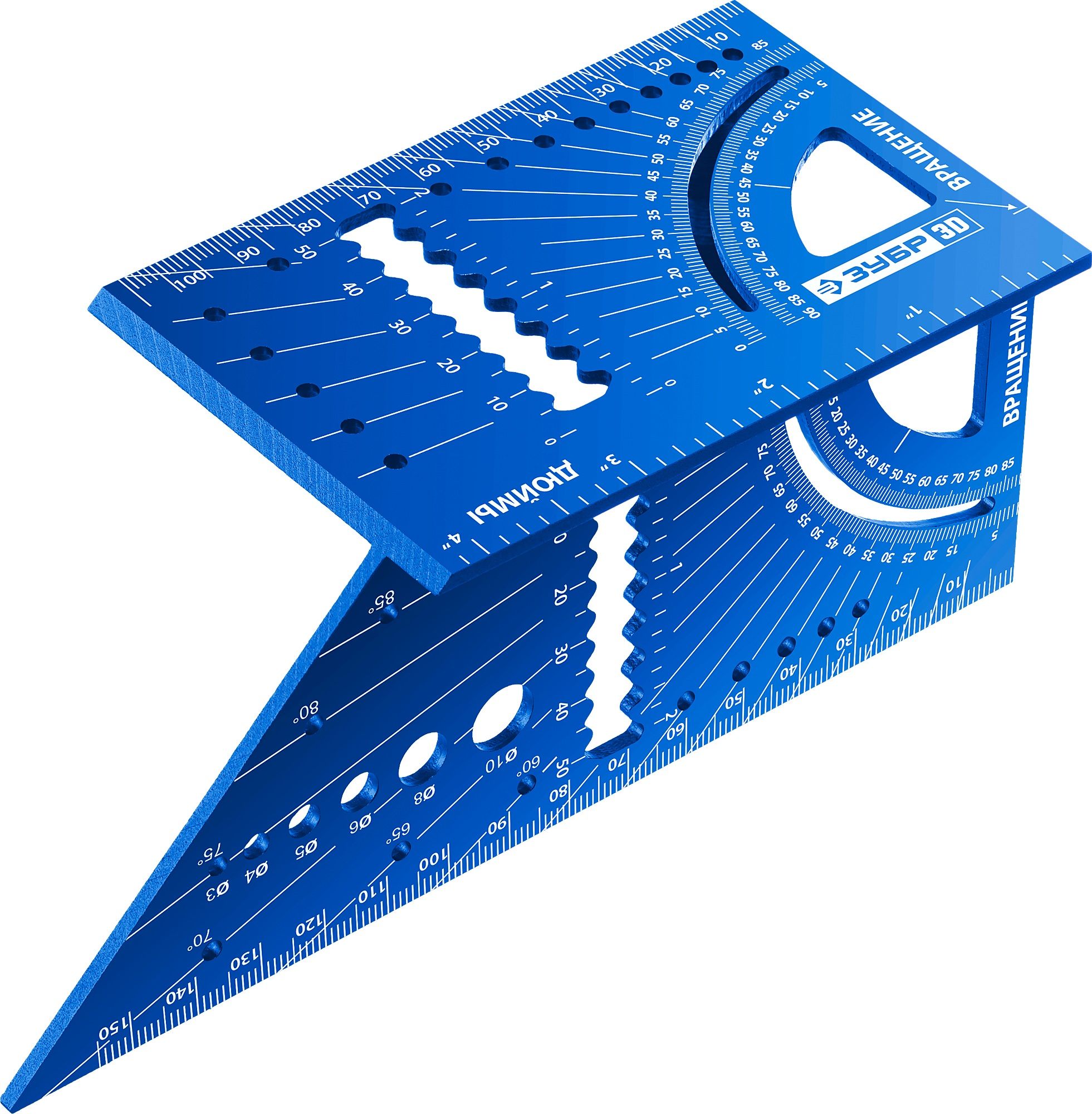 Угольник многофункциональный 7 в 1 3D ЗУБР 34399, алюминий - фото