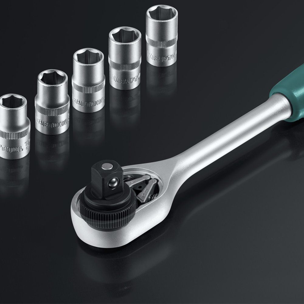 Набор инструмента универсальный 1/2"+3/8"+1/4" Kraftool Extrem-142 27889-H142, 142 предмета - фото