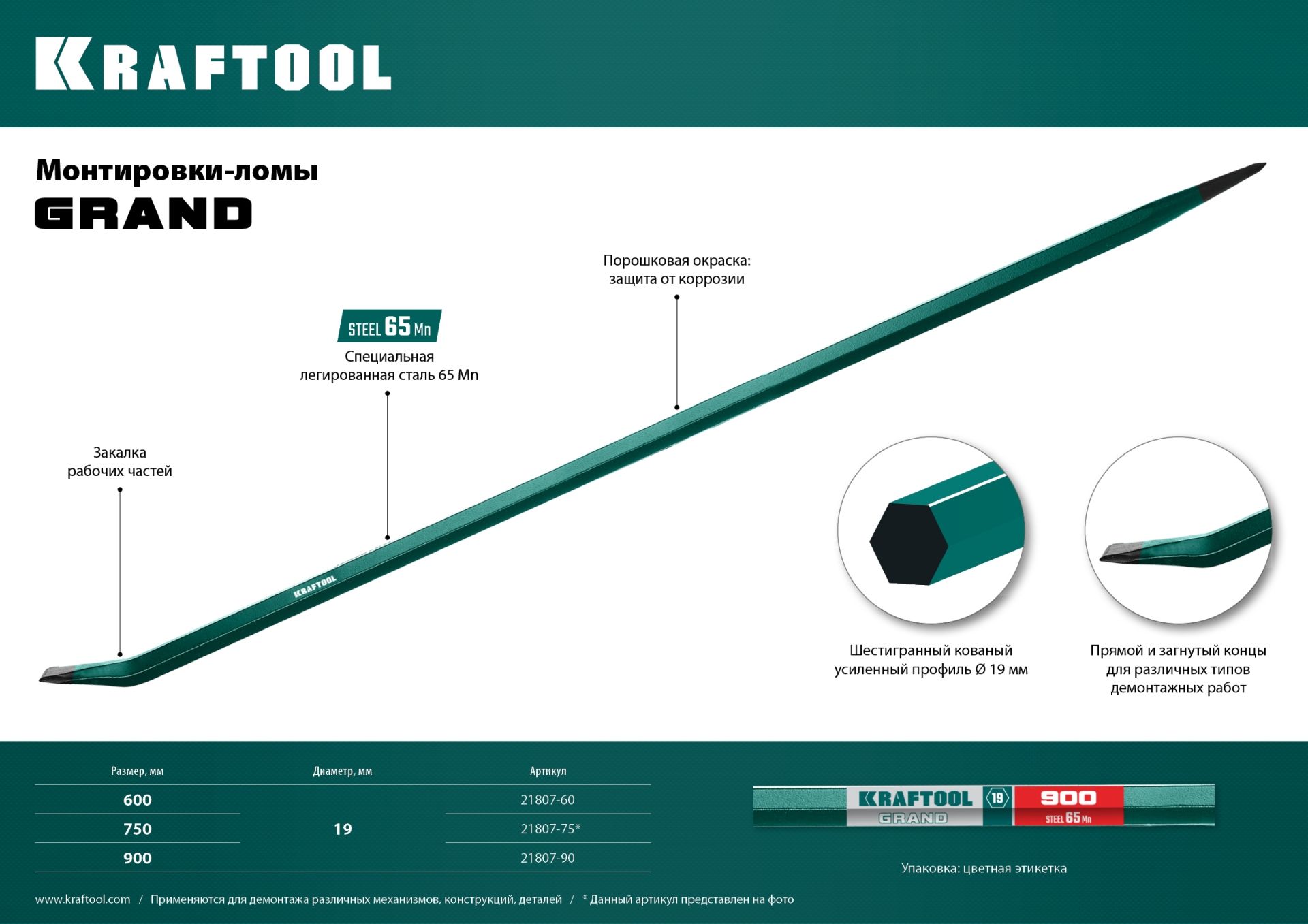 Лом шестигранный Kraftool - фото