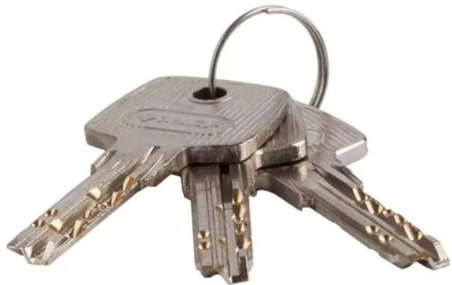 Замок навесной латунный с защищённой дужкой 60 мм с перфорированным ключом ЗУБР Эксперт 37297-60 - фото