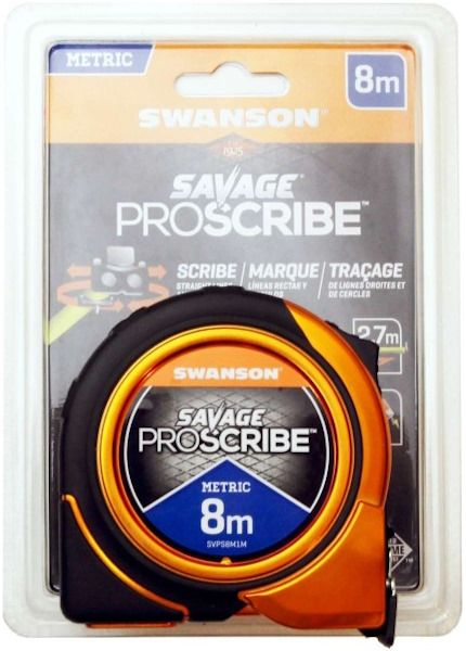 Рулетка метрическая 8 м Swanson Savage Pro Scribe SVPS8M1M - фото