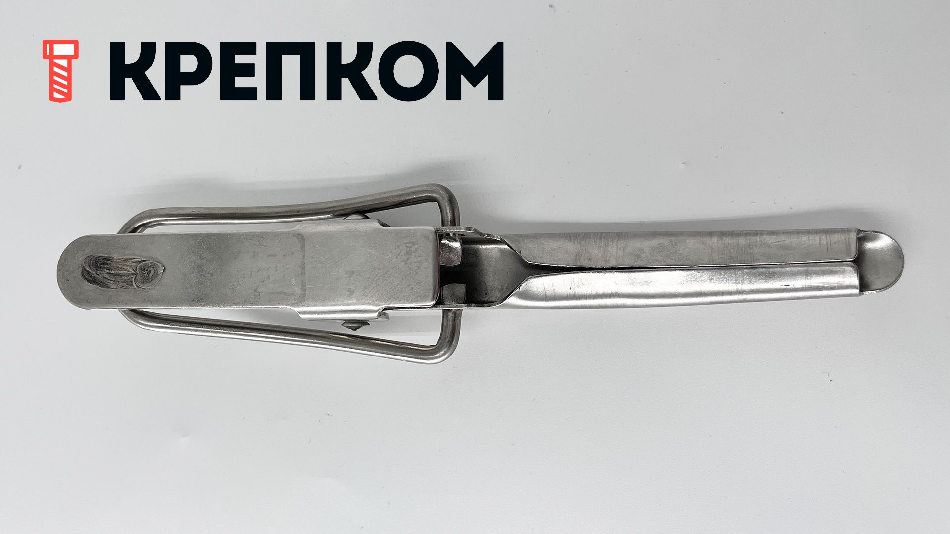 Замок-защелка удлиненная L=195 B72C, нержавеющая сталь  - фото