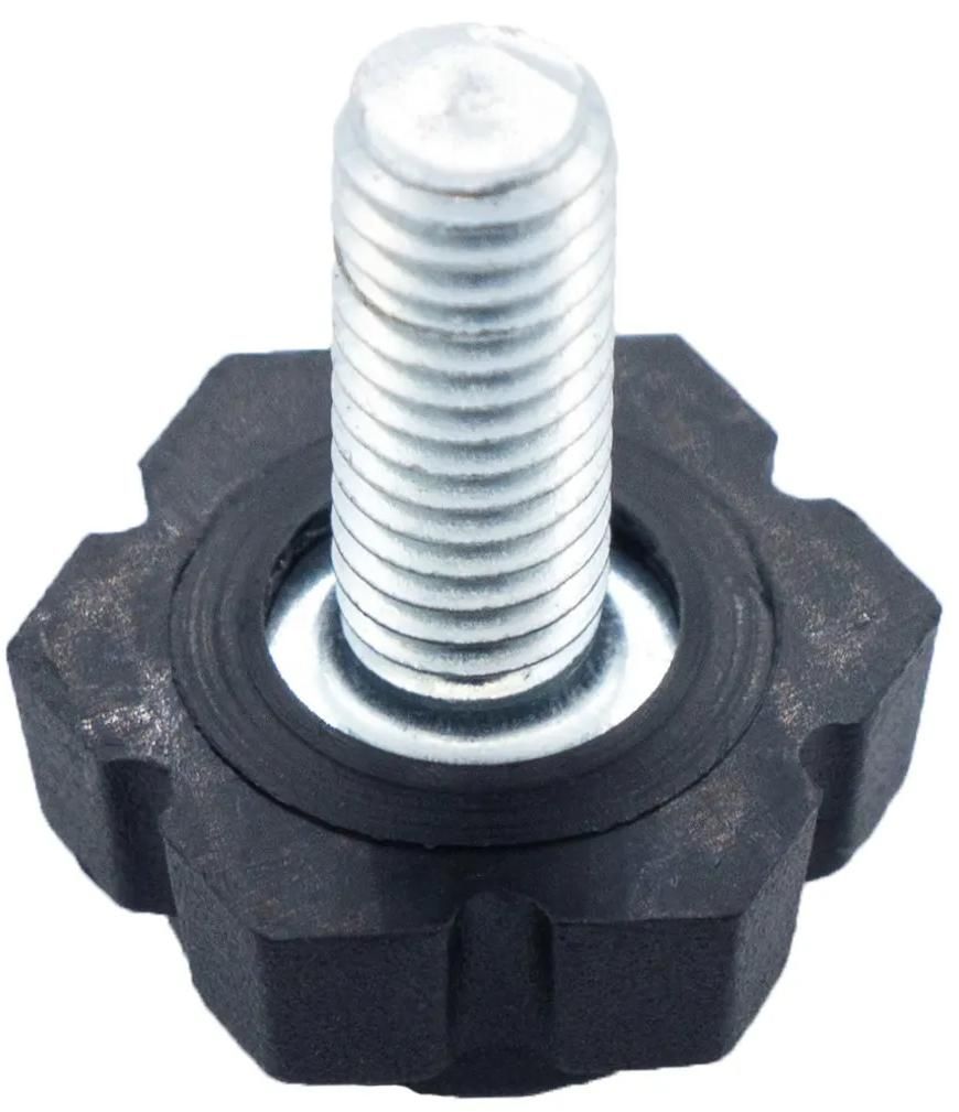 Опора регулируемая с шестигранным основанием и резьбовым стержнем М6х18 19М6-18ЧН, пластик - фото