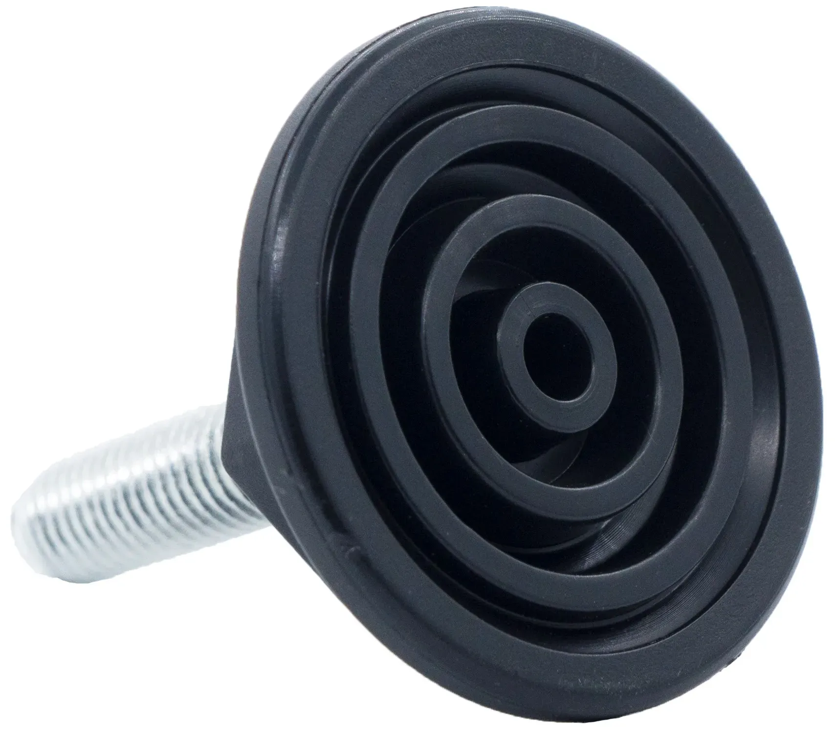 Опора регулируемая с коническим основанием 48 мм и резьбовым стержнем М12х40 48М12-40ЧН, пластик, черная (RAL 9005) - фото