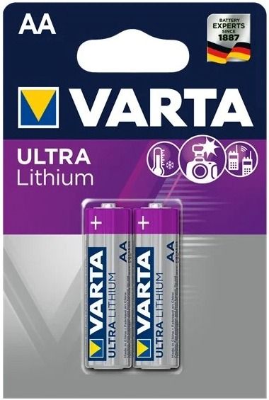 Батарейка 6106 литиевая пальчиковая АА 1,5 В Varta 6106301402М, 2 шт в блистере - фото