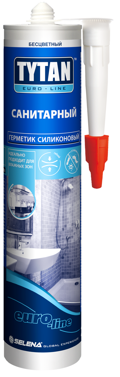 Герметик силиконовый санитарный 280 мл TYTAN Euro-Line 93660, прозрачный - фото