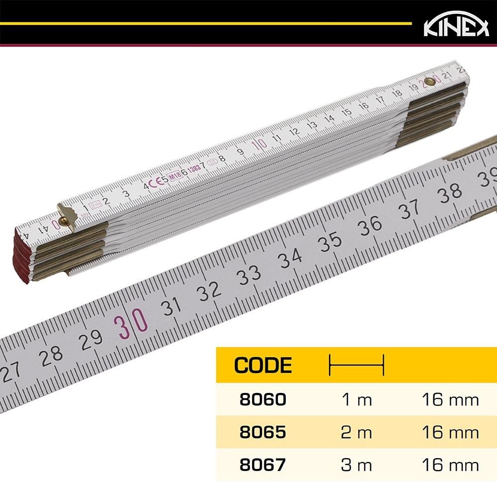 Метр складной деревянный 2 м KINEX 8065 - фото