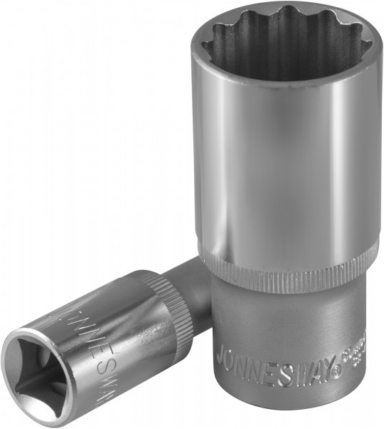 Торцевая головка 1/2"DR, 12-гранная глубокая, DIN 3124, диаметр 15 мм Jonnesway S04HD4715 - фото