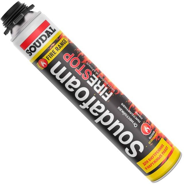 Пена монтажная огнестойкая пистолетная 750 мл Soudal 1K Gun FR B1 132780/199058 - фото