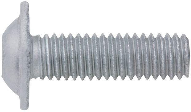 Винт с полукруглой головкой и фланцем М3х6 DIN 7380-2, нержавеющая сталь А2, цинк-ламельное покрытие - фото