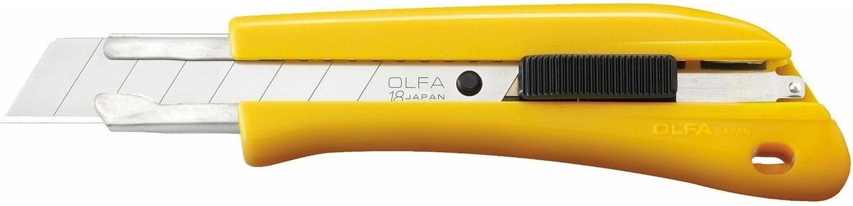 Нож с автофиксатором и 10-ю лезвиями 18 мм OLFA OL-BN-AL/BB/10BB - фото