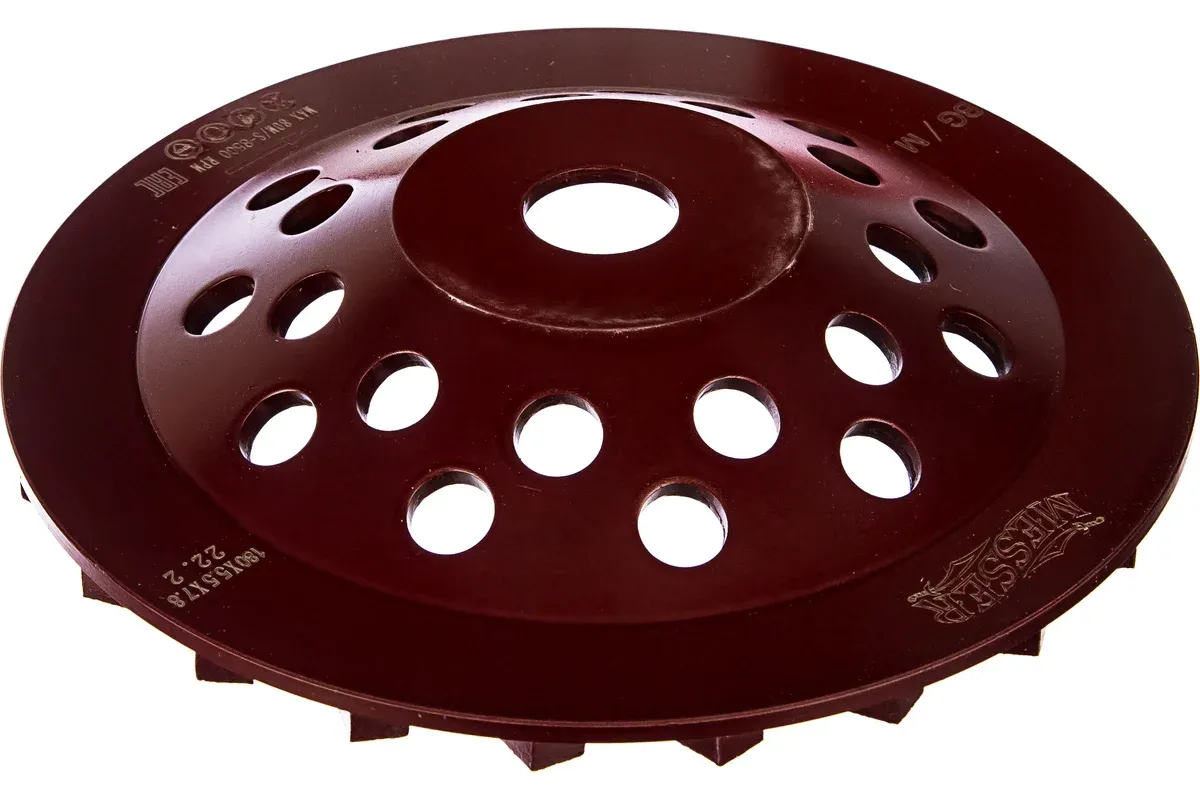 Чашка шлифовальная алмазная по бетону 180 мм BG/M Турбо Messer 03-03-180 - фото