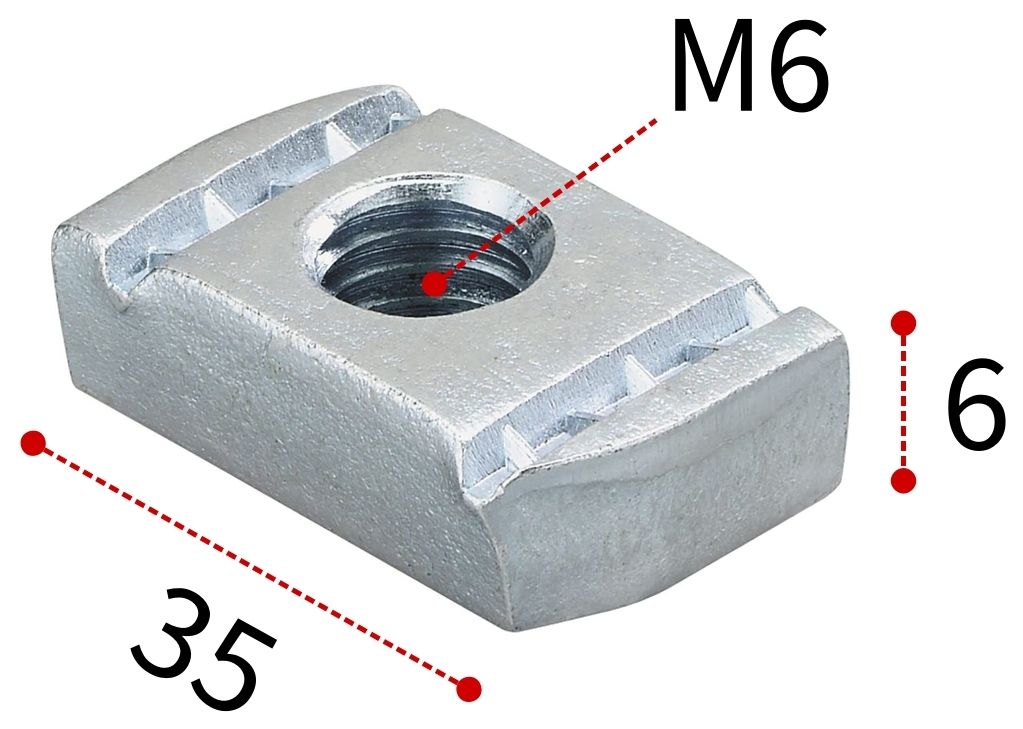 Гайка канальная для профиля FUS Fisсher FCN M6 077405, оцинкованная сталь - фото