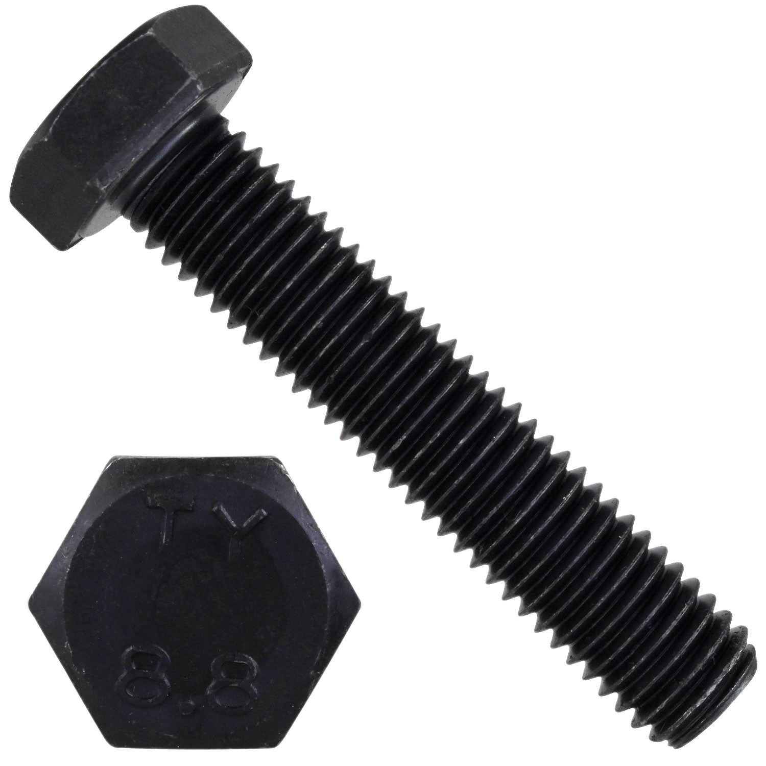 Болт шестигранный М20х350 DIN 933, класс прочности 8.8, сталь без покрытия - фото