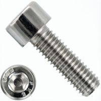 Винт (болт) с внутренним шестигранником и цилиндрической головкой DIN 912 (ISO 4762), полная резьба, нержавеющая сталь А4