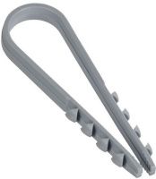 Дюбель хомут круглый серый, нейлон