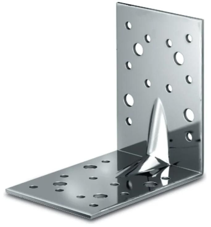 Уголок крепежный усиленный 105х105х90х2 мм KUU, нержавеющая сталь - фото