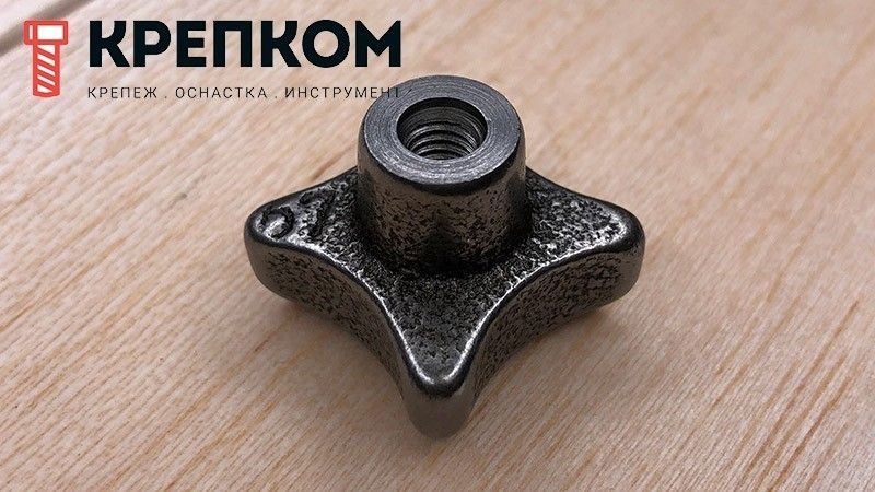 Ручка лепестковая с внутренней резьбой DIN 6335 тип D, чугун - фото