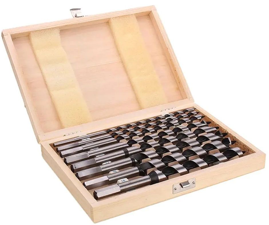 Набор односпиральных сверл по дереву 6-20 мм FTools W023, 8 шт - фото