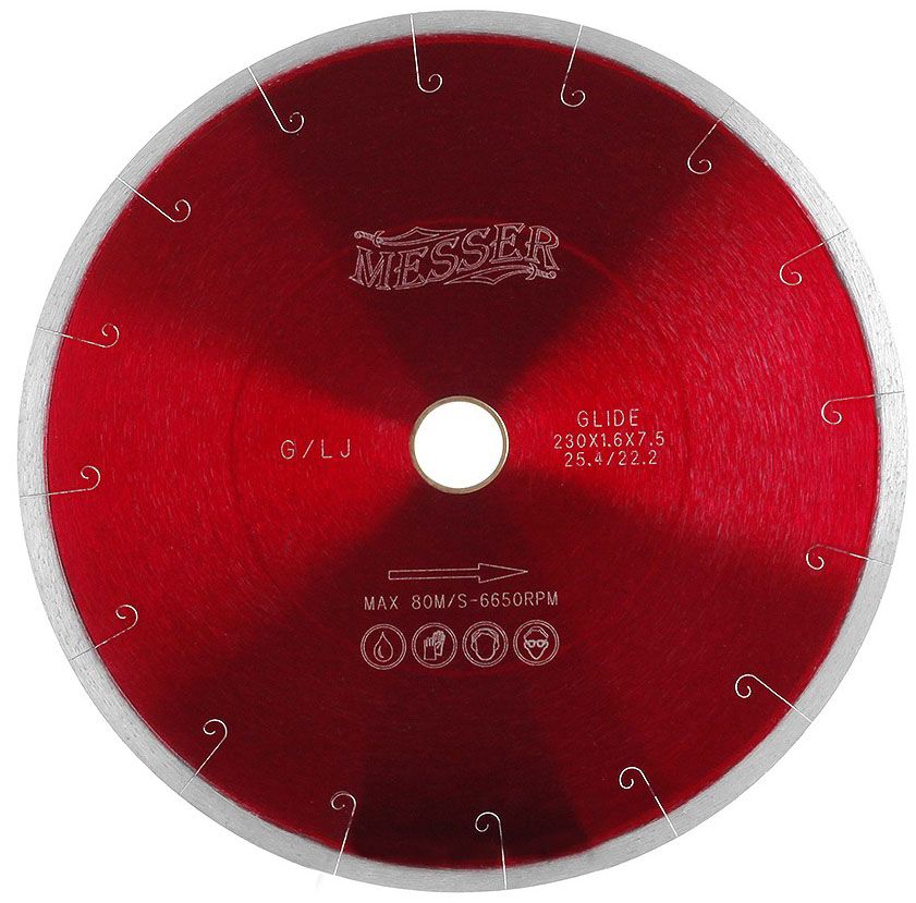 Диск алмазный с микропазом G/L J-Slot по граниту 230 мм, Messer 01-24-230 - фото