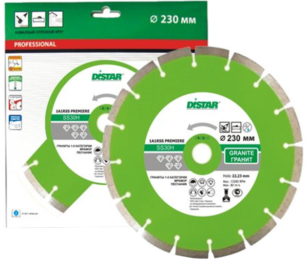 Круг отрезной Distar Premier 1A1RSS/C3-W 230х2,6/1,8х10х22,23-16 - фото