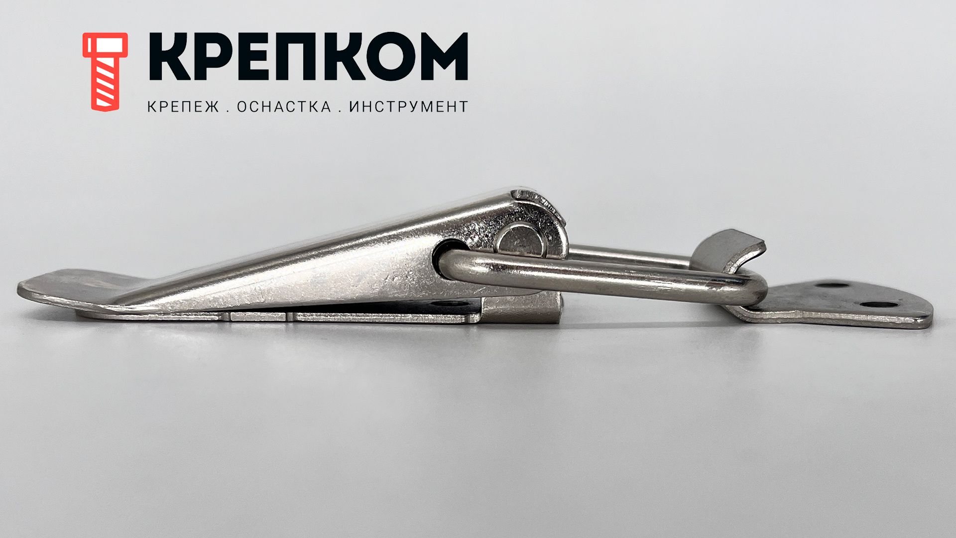 Замок-защелка лягушка L=103 B12, сталь никелированная - фото