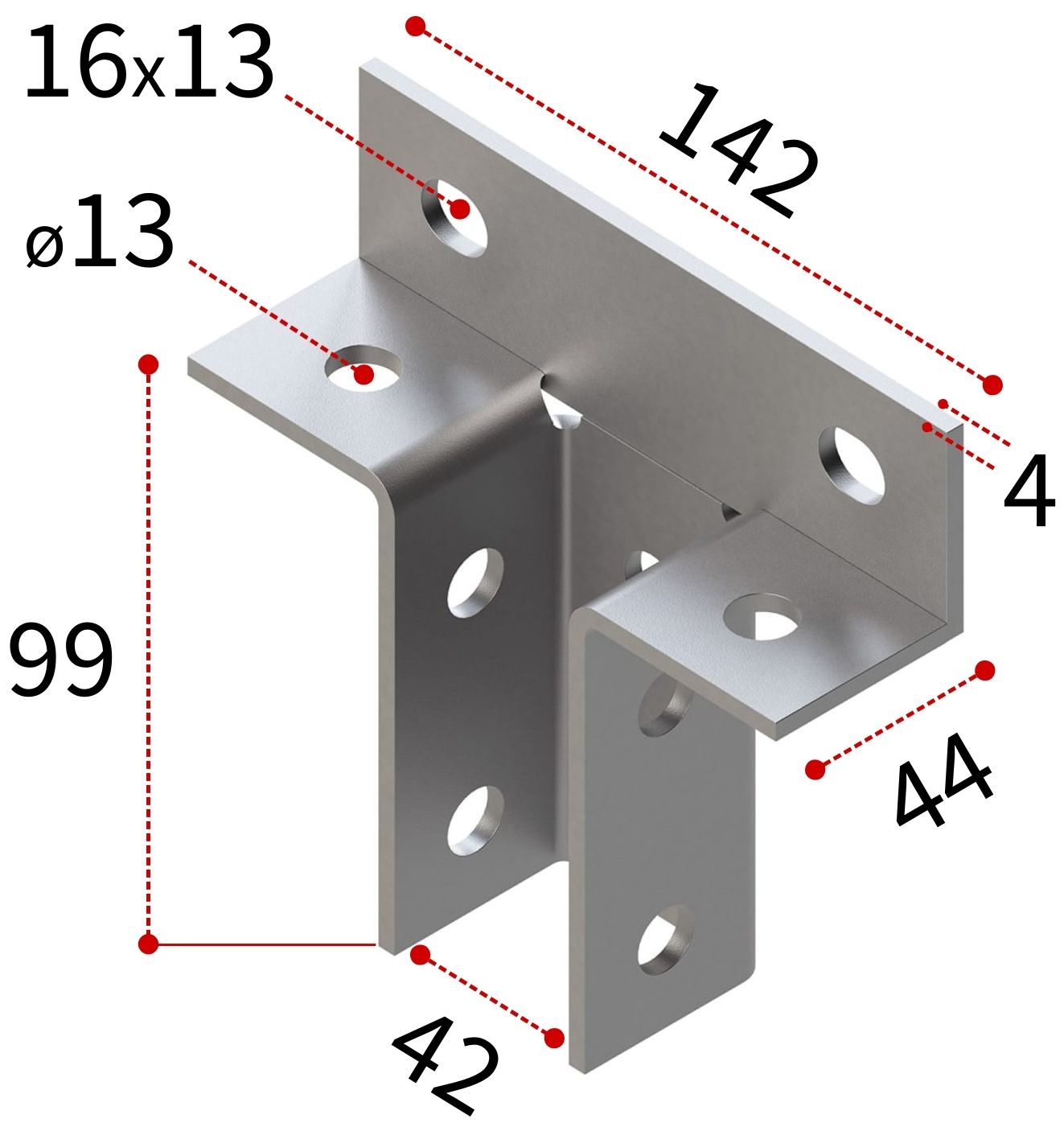Соединитель Т-образный 38-41 4F10 HZn TERMOCLIP, горячий цинк - фото