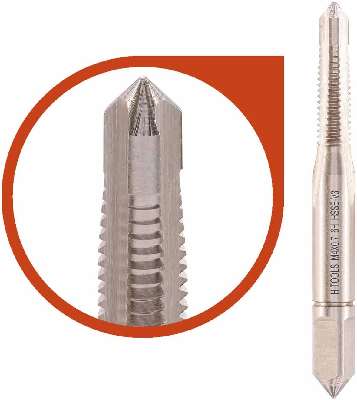 Метчик ручной с цапфой DIN 352 HSSEV3 H-Tools, комплект - 3 шт - фото