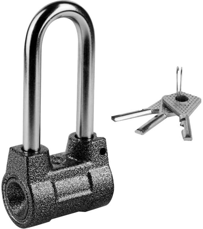 Замок навесной дисковый ВС2-4А-01 с финским ключом боковая система секрета длинная дужка ЧАЗ 37220-4-01 - фото